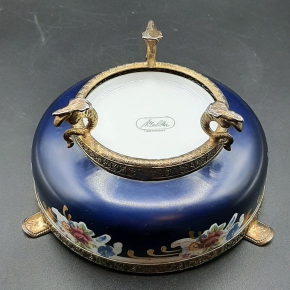 Vintage Melitta Copenhagen Ashtray Incense Porcelain Footed Fish 1960's Germany - Picture 6 of 7